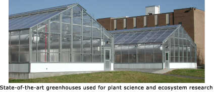 State-of-the-art greenhouses used for plant science and ecosystem research